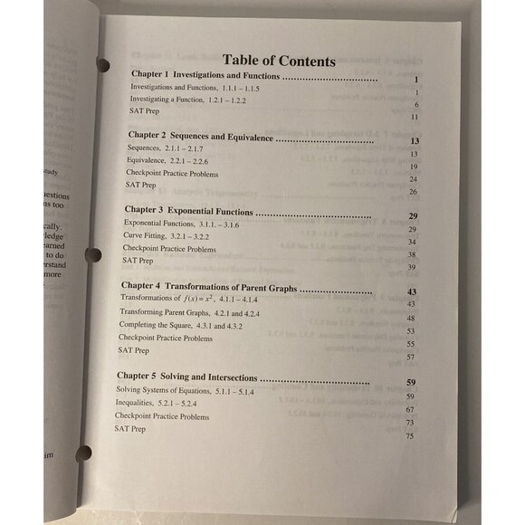 ALGEBRA 2 CONNECTIONS PARENT GUIDE WITH EXTRA PRACTICE By Kysh Dietiker - Picture 9 of 16